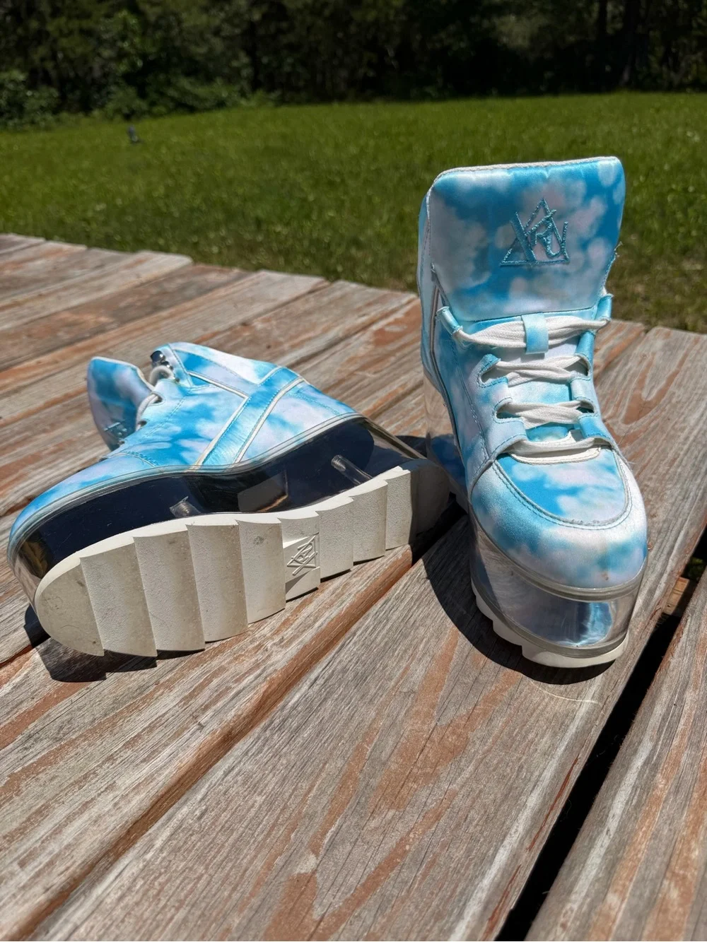 YRU Qloud Sky High Clear Fillable Platform Sneakers
